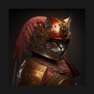 Samurai Cat Portrait T-Shirt