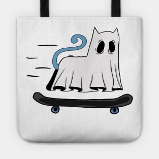 Skateboarding Ghost Cat Tote