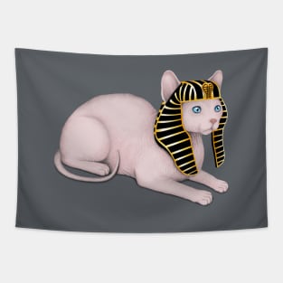 Sphynx Cat (Grey Background) Tapestry