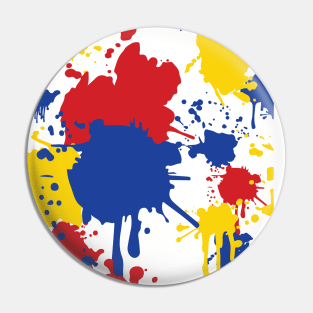 Splatter Paint Primary Colors Pattern: Red, Blue, and Yellow Pin