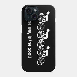 The Way Is The Goal! (3 Racing Cyclists / Bike / White) Phone Case