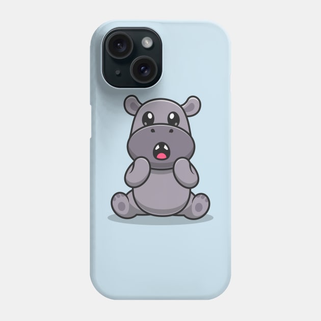 Cute Rhinoceros Surprised Cartoon Phone Case by Catalyst Labs