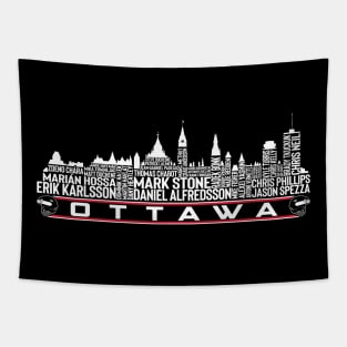 Ottawa Hockey Team All Time Legends, Ottawa City Skyline Tapestry