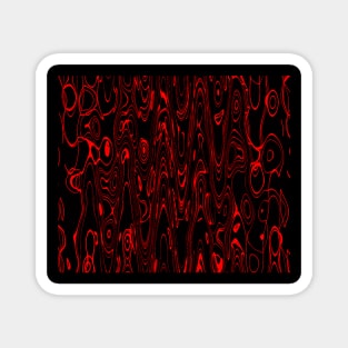 red and black abstract design Magnet