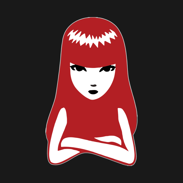 Emily Strange Gothic Red Hair by Prolifictees