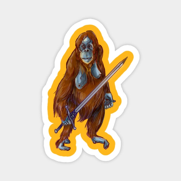 Orangutan with sword Magnet by CeaV