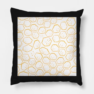 Yellow Hand Drawn Honeycomb Pillow