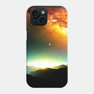 Ai Generated Art Scenery - Mountain Range Starry Night Phone Case