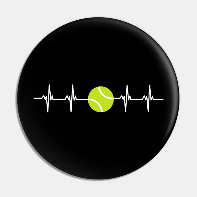 Tennis Heartbeat Pin by MalibuSun