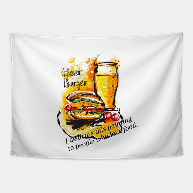 Hamburgers and beer Tapestry by kwonjossi