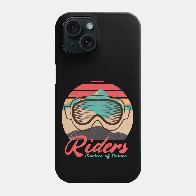 Riders, Masters of Nature, Winter Sports, Ski Goggles Phone Case by Style Conscious