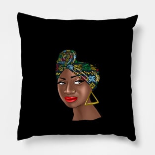 African woman with a beautiful headband Pillow