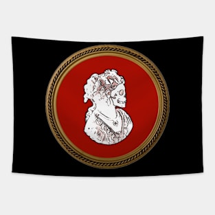 Cameo Skull Bust Red Tapestry
