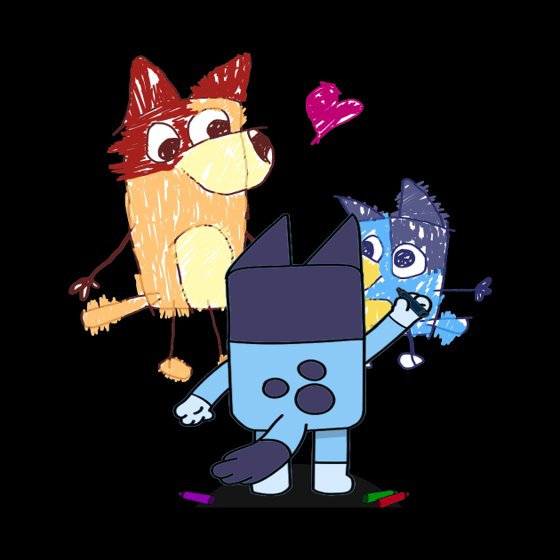 Bluey is drawing by KadyBeam