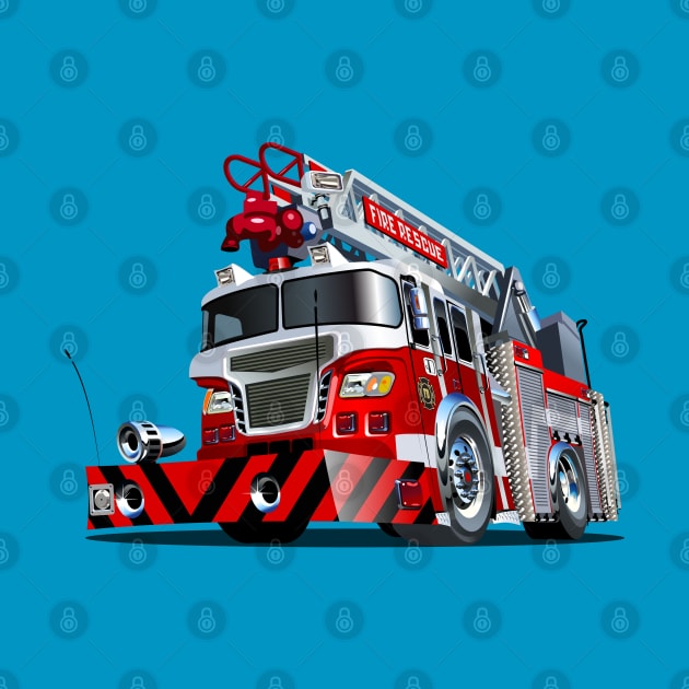 Cartoon firetruck by Mechanik