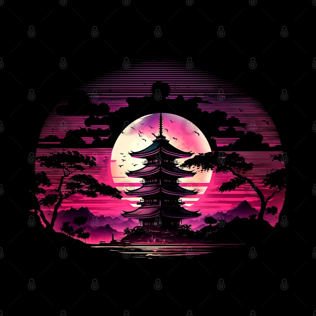 Pagoda Synthwave vibe by Meca-artwork