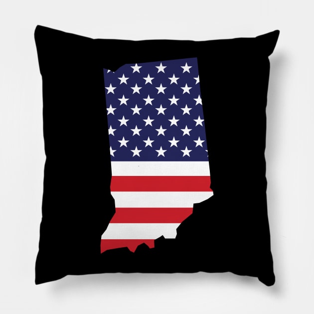 Indiana State Shape Flag Background Pillow by anonopinion