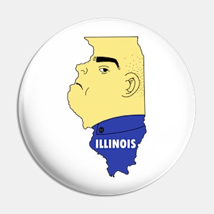 A funny map of Illinois Pin