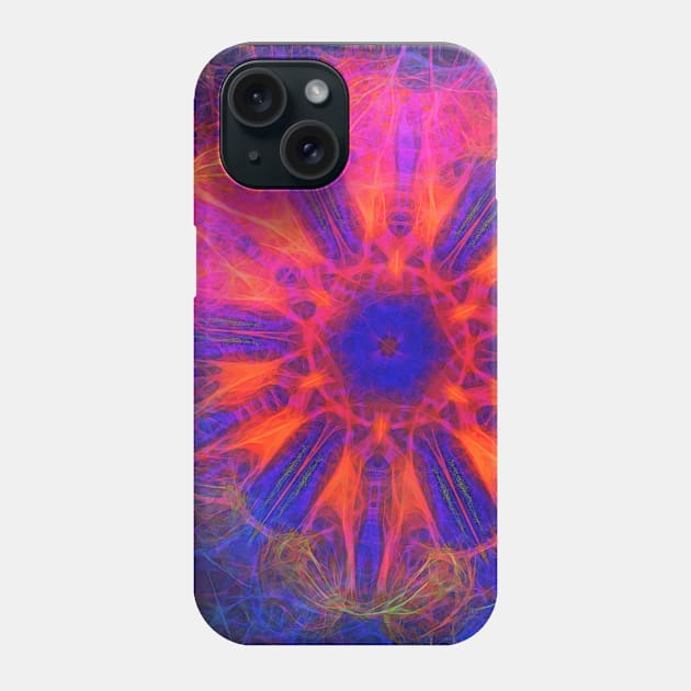 Fractal kaleidoscope explosion Phone Case by hereswendy