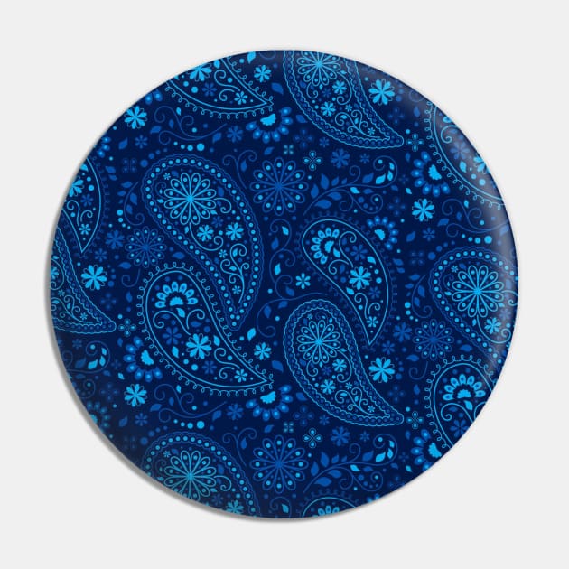 Blue Paisley Pin by colors