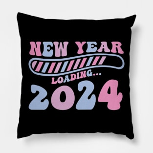 New year 2024 loading pastel wavy design Pillow