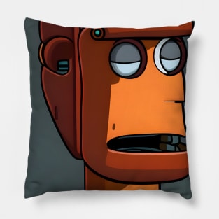 Orange talking robot Pillow