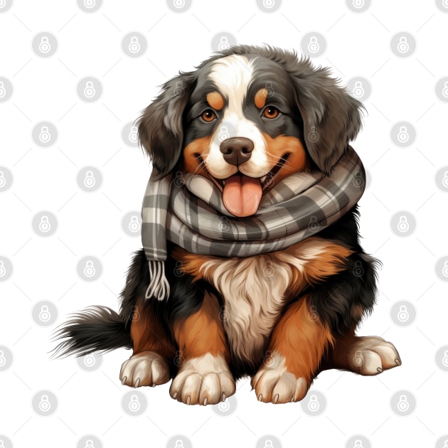 Winter Bernese Mountain Dog by Chromatic Fusion Studio