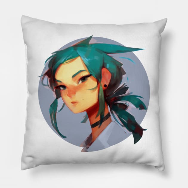 Cat Portrait Pillow by samuelyounart