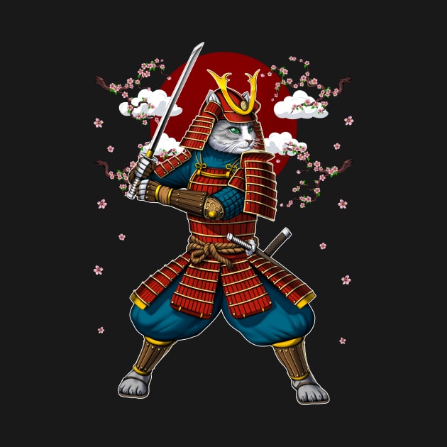 Japanese Cat Samurai Ninja by underheaven