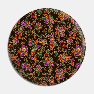 Batik Flower Print Pin