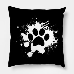 Paw Mark In a paint - Dog Lover Cat Lover Pillow