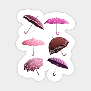 Fun Umbrellas Pattern - Pink Magnet