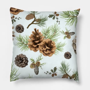 Botanical Earthy Pinecone Pattern Pillow