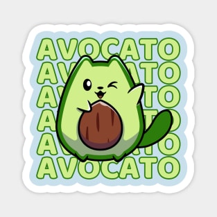 Avocato Funny Kawaii Cute Avocado Cat Mom Magnet