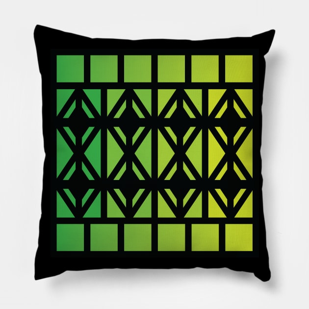 “Dimensional Energy” - V.6 Green - (Geometric Art) (Dimensions) - Doc Labs Pillow by Doc Labs