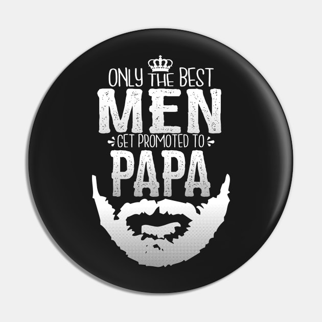 Promoted to Papa w/ Totally Righteous Beard Pin by GoodKidDesignShop