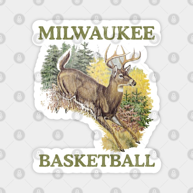 Milwaukee Basketball Truck Stop Tee Magnet by darklordpug