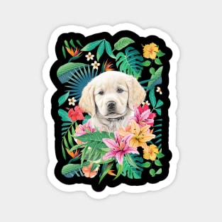 Tropical Golden Retriever Puppy 7 Magnet