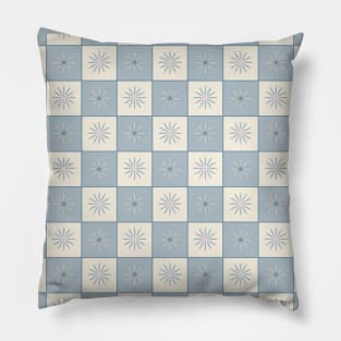 Geometric Floral - Blue Pillow