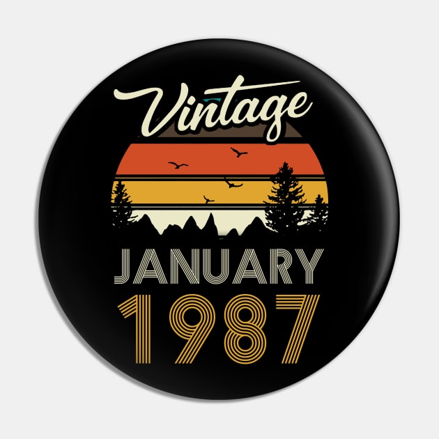 1987 - Vintage January Birthday Gift Shirt Pin by ReneeCummings