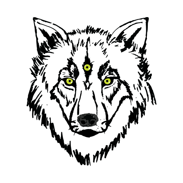 nocturnal creatures : A three eyed wolf by HurdyGurdy