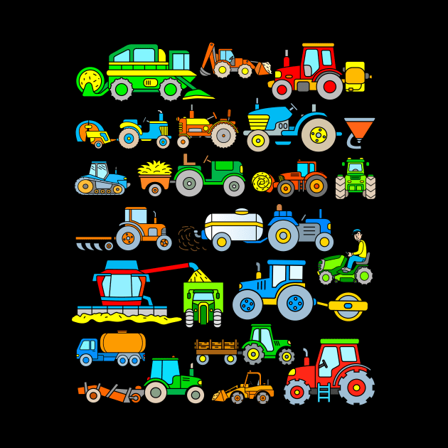 21 agricultural vehicles like tractor, combine harvester, seeder, hay baler and plow by samshirts