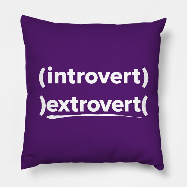 Funny introvert extrovert graphic Pillow by Spindriftdesigns