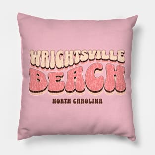 Wrightsville Beach, North Carolina Groovy Retro Vibes Pillow