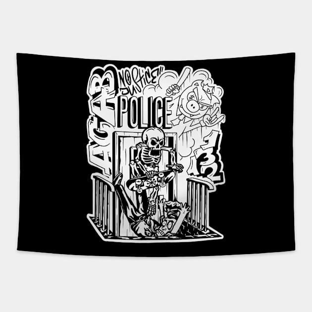 Police skate Tapestry by Social Terror