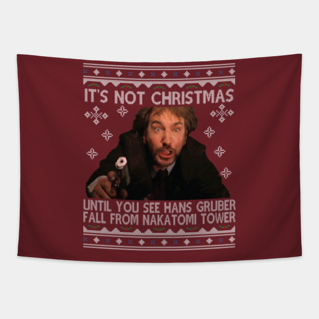 Die Hard Its Not Christmas Until Hans Gruber Falls From Nakatomi Tower Knit Pattern - Hans Gruber - Tapestry