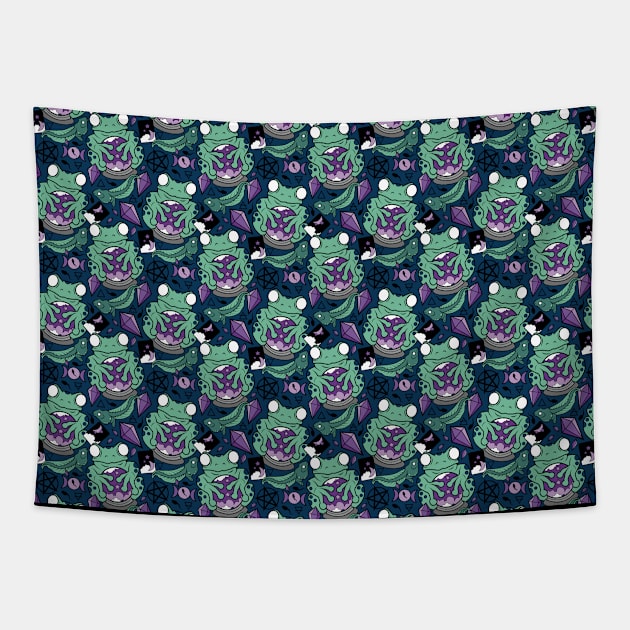 Froggy Fortune (pattern) Tapestry by Spazzy Newton