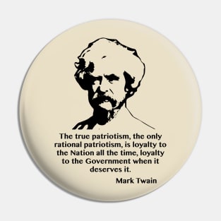 Mark Twain on Patriotism Pin