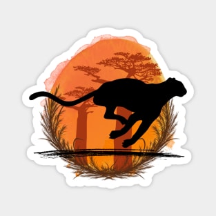 Cheetah Silhouette - Savannah Magnet