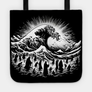 The Great Wave off Kanagawa in the Bible Flood Tote